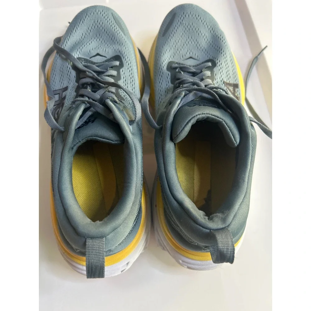 Hoka Blue Yellow Bondi 8 Running Shoes Mens 9.5D